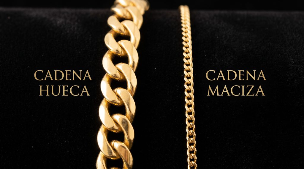 ​Diferencia entre cadena de oro maciza y joyas huecas
